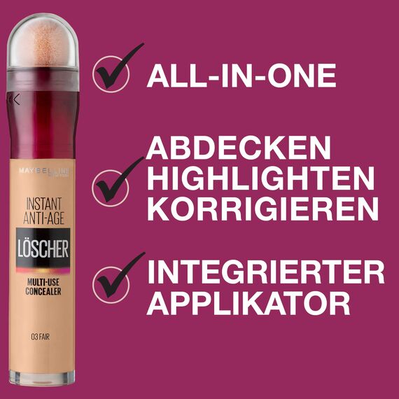 Maybelline New York Abdeckstift, Instant Anti-Age Effekt Concealer, Löscher mit Mikro-Lösch-Applikator, Nr. 147 Terracotta, 6,8 ml