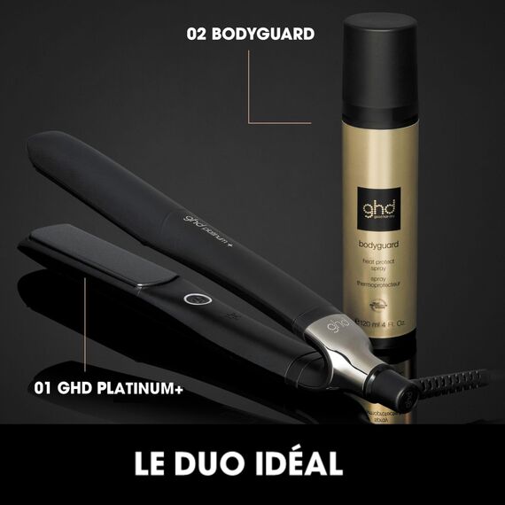 ghd platinum+ black - Intelligenter professioneller Haarglätter, weniger Haarbruch, mehr Glanz und Farbschutz, Ultra-Zone-Technologie, optimale Kämmtemperatur 185ºC homogen