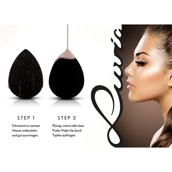 Luvia Beauty Blender Schwamm - Make-Up Ei - Extra Weicher Blending Sponge - In Zeitlosem Schwarz - Kosmetik Schwämmchen