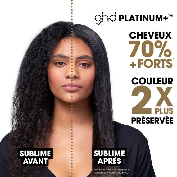 ghd platinum+ black - Intelligenter professioneller Haarglätter, weniger Haarbruch, mehr Glanz und Farbschutz, Ultra-Zone-Technologie, optimale Kämmtemperatur 185ºC homogen