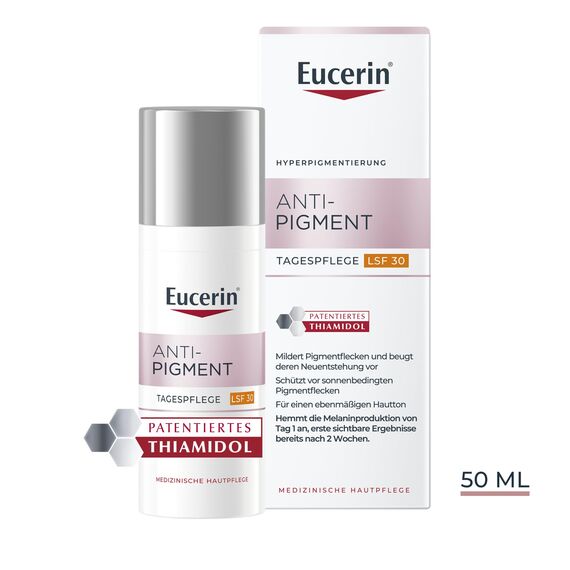 Eucerin Anti-Pigment Tagespflege LSF 30 50 ml, Tagescreme mit Thiamidol reduziert effektiv Pigmentflecken, Gesichtscreme für einen ebenmäßigen Teint