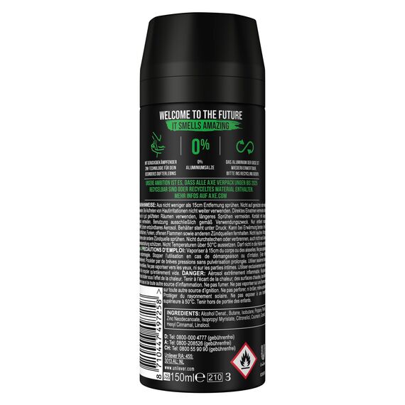 Axe Bodyspray Africa Deo ohne Aluminium sorgt 48 Stunden lang für effektiven Schutz vor Körpergeruch 150 ml