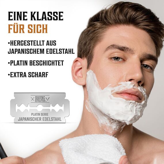 Shaving Revolution 50 Rasierklingen Rasierhobel - Für Männer - Japanische Hobel Aus Platin-edelstahl Für Eine Glatte, Präzise Und Saubere Rasur