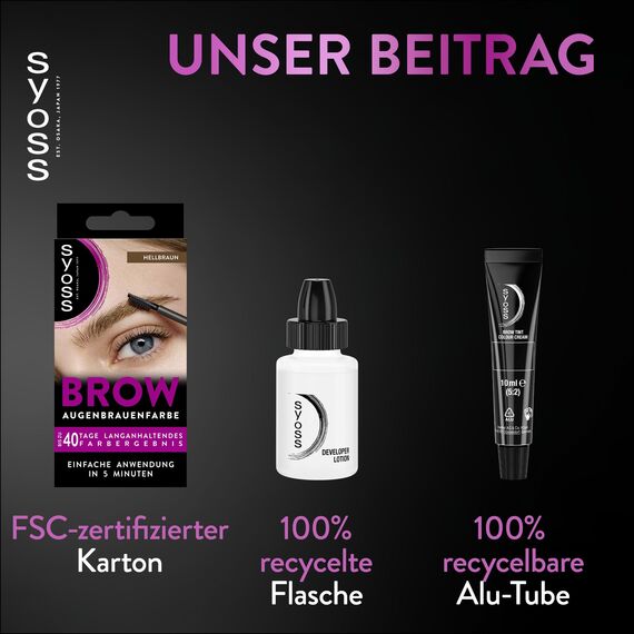 Syoss Augenbrauen Kit Augenbrauenfarbe 5-1 Hellbraun Stufe 3 (17 ml), Augenbrauen färben für einen natürlichen Look und ein langanhaltendes Ergebnis, 3x 17 ml