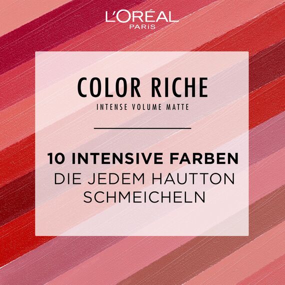 L'Oréal Paris Lippenstift für ein pudrig mattes Finish und 16 Stunden Halt, Color Riche Intense Volume Matte, Farbe: 187 Le Fusha Libre, 1.8 g