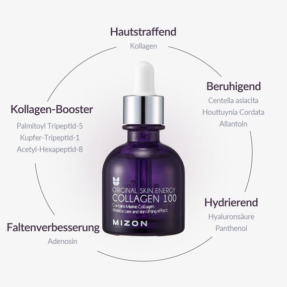 [MIZON] COLLAGEN 100 (30 ml) Koreanische Hautpflege – Straffendes Kollagenserum mit Adenosin & Peptiden – Anti-Aging Pflege für empfindliche Haut – Feuchtigkeitszufuhr – Natürliche Inhaltsstoffe