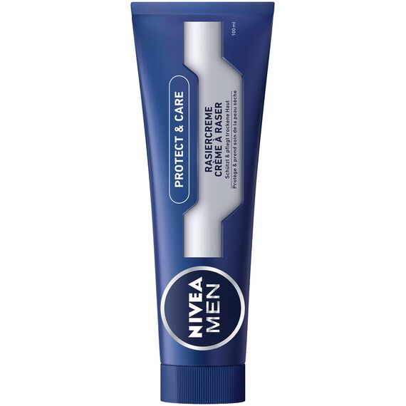 NIVEA MEN Protect & Care Rasiercreme im 6er Pack (6 x 100 ml), mit cremigem Schaum für eine sanfte Rasur, hautschonende Rasiercreme für Herren