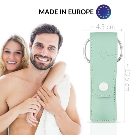 marQus Nagelschere und Pinzetten Set 3 teilig - mit Feile aus Solingen, das praktische Nagelpflegeset für alle Fälle und Taschen, Reise Maniküre Nageletui Trendfarbe: Mint