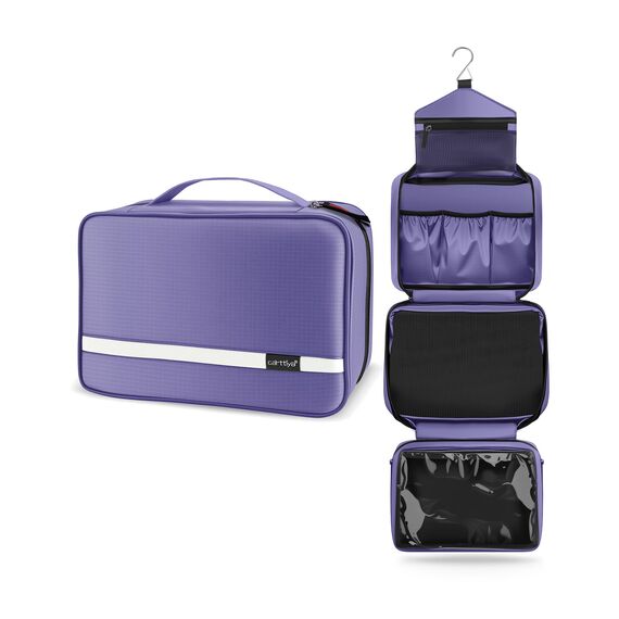 Carttiya Kulturbeutel zum Aufhängen, Kulturbeutel Herren Damen, Kosmetiktasche Groß Waschtasche Reise Waschbeutel Cosmetic Bag Makeup Tasche Kulturtaschen Toilettentasche mit Haken (Violett)