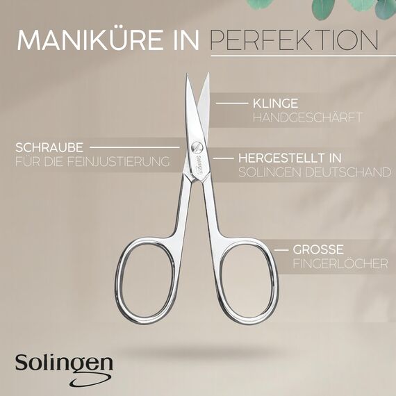 Maniküre Set Solingen für Damen und Herren - Echt Leder Etui handlich und weich - 7teiliges Nagelset mit allem für die Hand- und Fußpflege