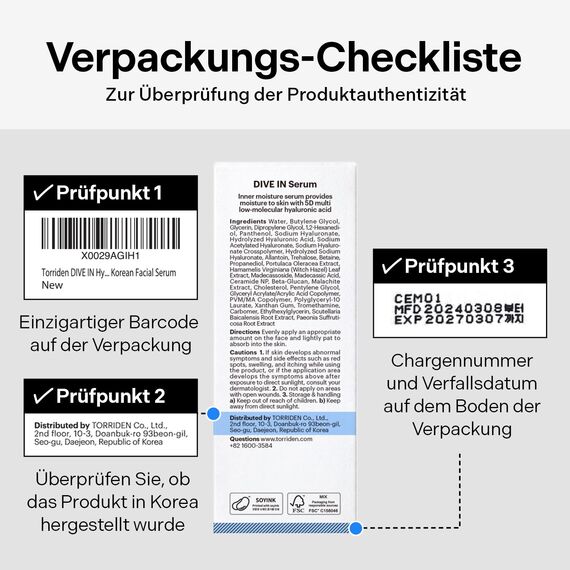 Torriden DIVE IN Hyaluronsäure Serum 50ml (1,69 fl.oz.) | Tiefenwirksame Hydratisierung für strahlende Haut | Mit Hyaluronsäure, Panthenol und Allantoin | Koreanisches Gesichtsserum.