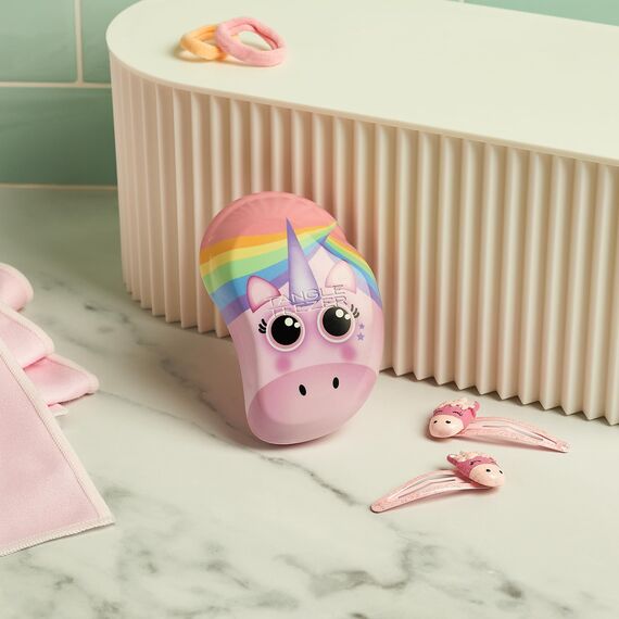 Tangle Teezer Kleine Original Haarbürste – Für Nasses & Trockenes Haar – Entwirrungsbürste für Alle Haartypen – Perfekte Bürste für Kinder & Reisen – Regenbogen Einhorn