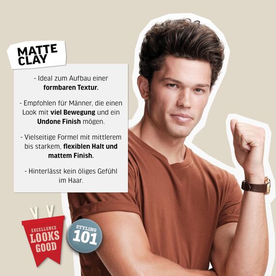 AMERICAN CREW – Matte Clay, 85 g, Stylingclay für Männer, Haarprodukt mit mittlerem bis starkem Halt, Stylingprodukt für optimale Formbarkeit, Struktur & mattes Finish