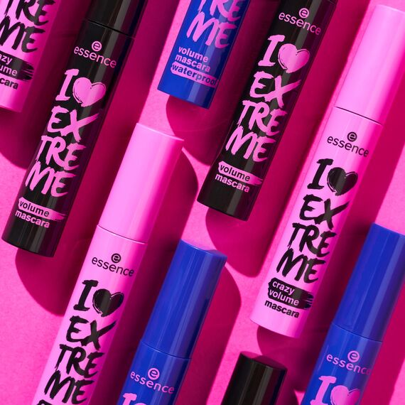 essence I LOVE EXTREME volume mascara, Nr. 01, Schwarz, volumengebend, schwunggebend, verlängernd, vegan, ohne Mikroplastikpartikel, Nanopartikel frei, ohne Parfüm, 3er Pack (3x12ml)