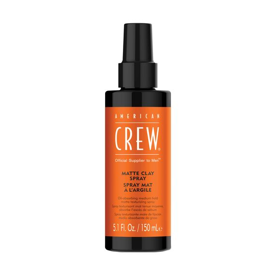 AMERICAN CREW – Matte Clay Spray, 150 ml, ölabsorbierendes Texturspray für Männer, Haarprodukt mit mittlerem bis starkem Halt, Stylingprodukt für optimale Formbarkeit, Volumen & matten Look