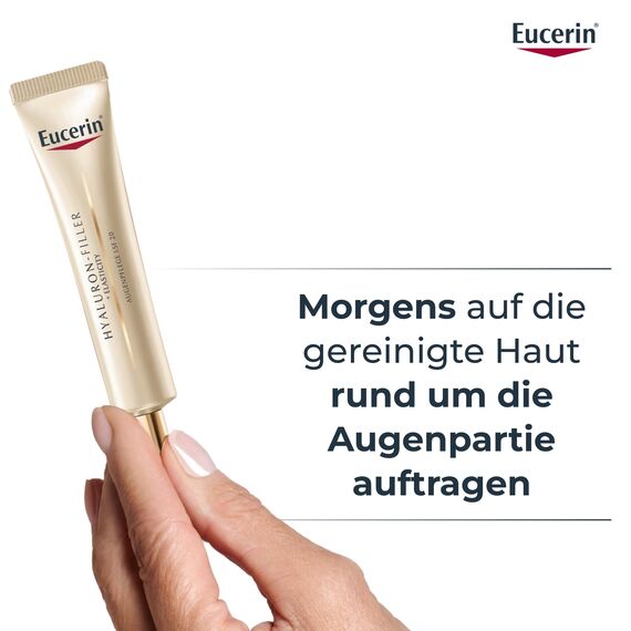 Eucerin Hyaluron-Filler + Elasticity Augenpflege LSF 20 15 ml, Anti-Age Augencreme strafft die Augenpartie und hellt dunkle Augenschatten auf, Formel mit Hyaluronsäure und Kollagen