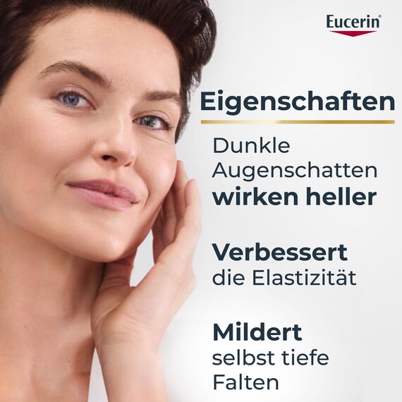 Eucerin Hyaluron-Filler + Elasticity Augenpflege LSF 20 15 ml, Anti-Age Augencreme strafft die Augenpartie und hellt dunkle Augenschatten auf, Formel mit Hyaluronsäure und Kollagen