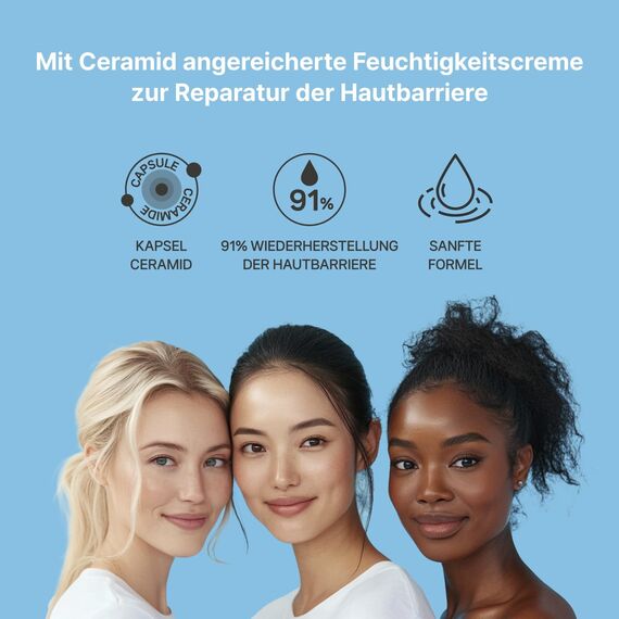 ILLIYOON Ceramide Ato Konzentrations Creme 500ml, Feuchtigkeitscreme für trockene, empfindliche Haut, 100 Std Hydration, Wiederherstellung der Hautbarriere, für Kinder & Erwachsene, Vegan, Parfümfrei