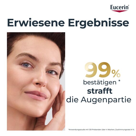 Eucerin Hyaluron-Filler + Elasticity Augenpflege LSF 20 15 ml, Anti-Age Augencreme strafft die Augenpartie und hellt dunkle Augenschatten auf, Formel mit Hyaluronsäure und Kollagen