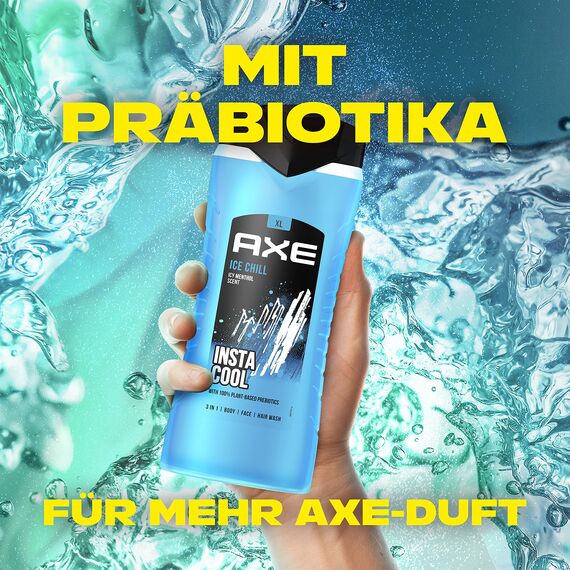 Axe 3-in-1 Duschgel & Shampoo Ice Chill XL für langanhaltende Frische und Duft dermatologisch getestet 400 ml 6 pack