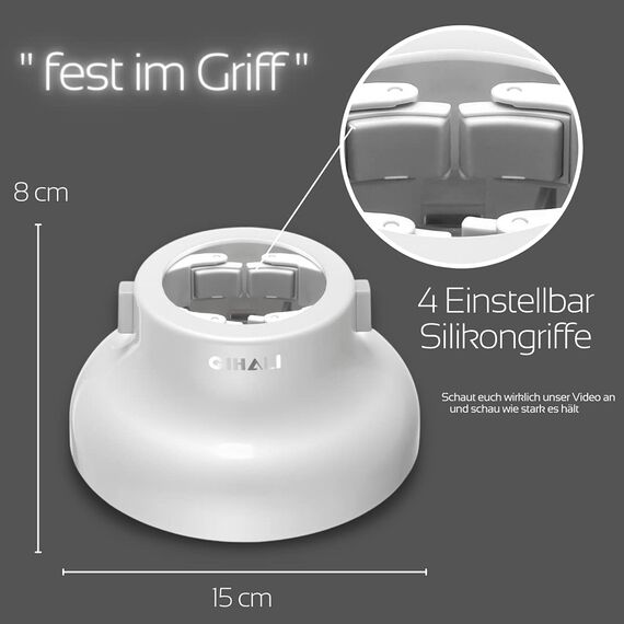 GIHALI Universalaufsatz Haar Diffusor "Super Stabil" 4,4 cm bis 6,6 cm für natürlich lockiges und welliges Haar, Haartrockneraufsatz, Universal Diffusor Aufsatz, Diffuser Haare Locken (Schwarz Matt)