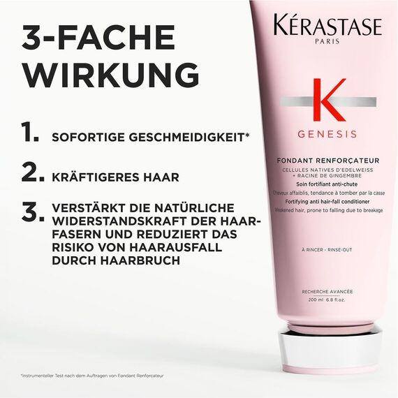 Kérastase Haarspülung für geschwächtes und brüchiges Haar, Kräftigend und gegen Haarverlust, Fondant Reinforcateur Conditioner, Genesis, 200 ml