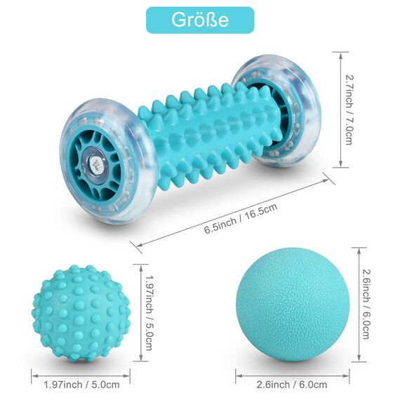 BOENFU Igelball Fußmassage Ball 3er Set Fußmassage Roller Faszienball für Füße, Innovativer Fußmassageroller Fuß Igelball zur Linderung von Muskelkater