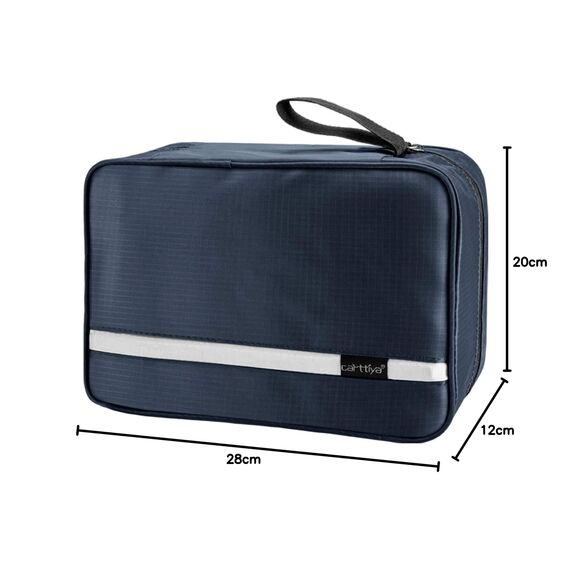 Carttiya Kulturbeutel zum Aufhängen, Kulturbeutel Herren Damen, Kosmetiktasche Groß Waschtasche Reise Waschbeutel Cosmetic Bag Makeup Tasche Kulturtaschen Toilettentasche mit Haken (Dunkelblau)