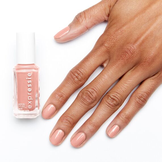 Essie Schnelltrocknender Nagellack „expressie“, Nr. 0 crop top and roll, Nude, Vegane Formel, 10 ml