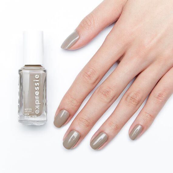 Essie Schnelltrocknender Nagellack „expressie“, Nr. 360 binge worthy, Grau, Vegane Formel, 10 ml