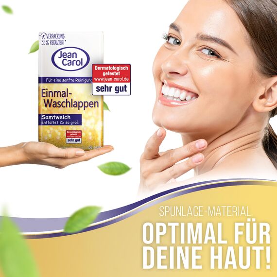 Jean Carol Samtweich Waschlappen Vorteilspack (10 x 50 Stück) trockene Tücher für die Pflege zuhause und unterwegs