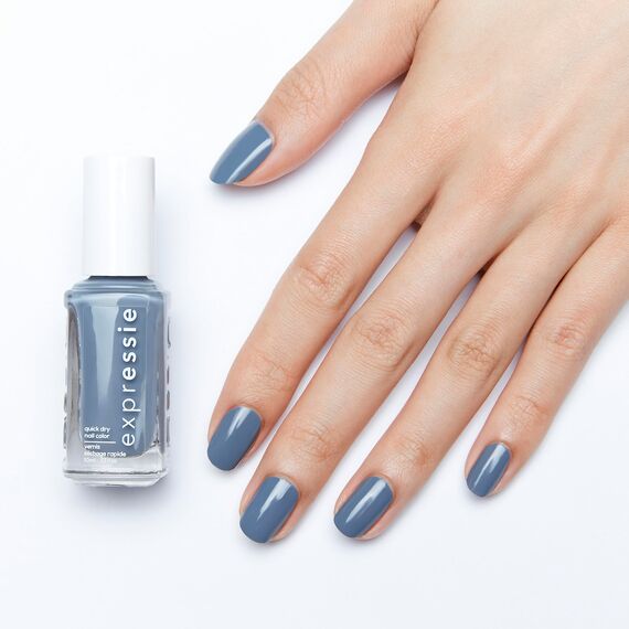 Essie Schnelltrocknender Nagellack „expressie“, Nr. 340 air dry, Blau, Vegane Formel, 10 ml