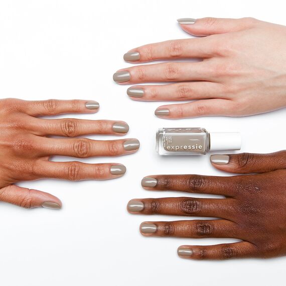 Essie Schnelltrocknender Nagellack „expressie“, Nr. 360 binge worthy, Grau, Vegane Formel, 10 ml