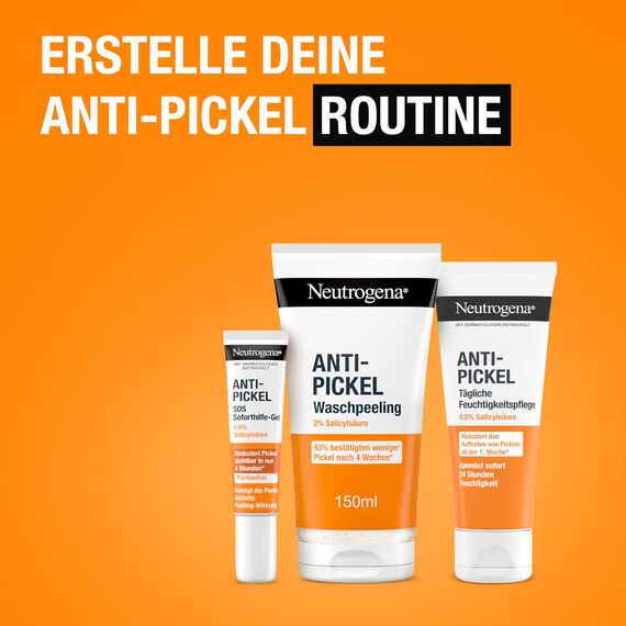Neutrogena Anti-Pickel Waschpeeling 150 ml,sanftes Anti Pickel Peeling mit 2Prozent Salicylsäure BHA, klärende und mattierende Gesichtsreinigung, verfeinert das Hautbild und hilft Pickel zu beseitigen
