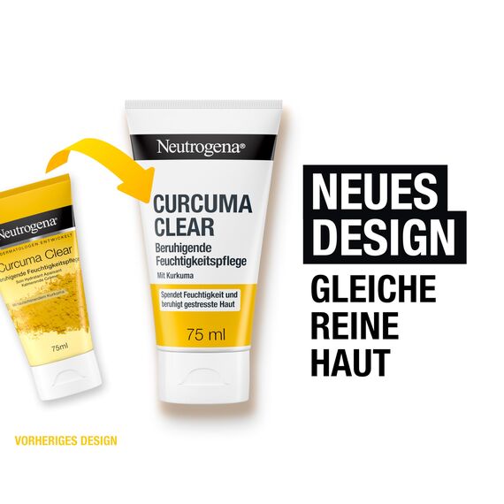 Neutrogena Curcuma Clear Beruhigende Feuchtigkeitspflege 75 ml, feuchtigkeitsspendende Gesichtspflege Creme mit Kurkuma, leichte Gesichtscreme bei unreiner, sensibler Haut