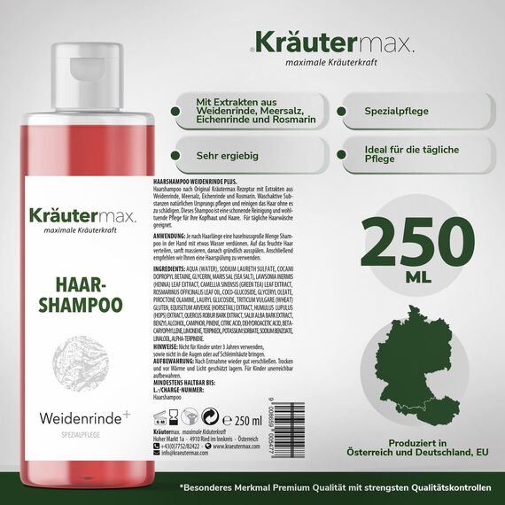 Weidenrinden Shampoo Läuse mit Weidenrinde Extrakt 3 x 250 ml