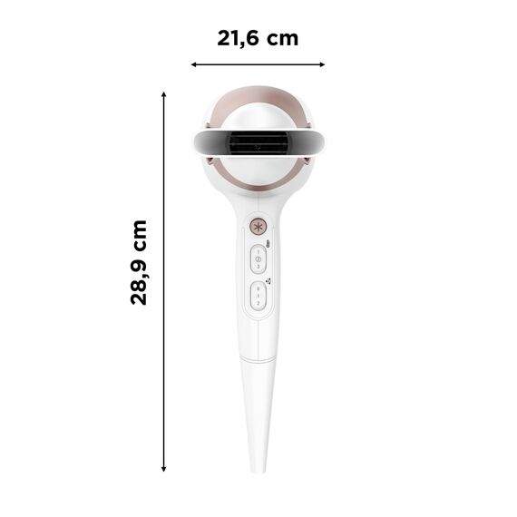 Rowenta Studio Dry Glow Haartrockner, 2100 Watt, Föhn mit Diffusor für Locken, 3 Temperatur- und 2 Geschwindigkeitsstufen, Ionenfunktion, Kaltlufttaste, weiß/roségold, CV5830