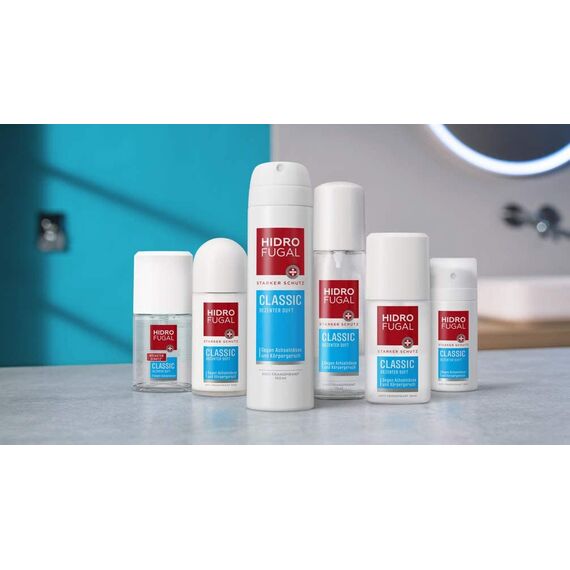 Hidrofugal Classic Spray Mini (35 ml), starker Anti-Transpirant Schutz mit dezentem Duft, kleines Deo Spray für zuverlässigen Schutz ohne Ethylalkohol