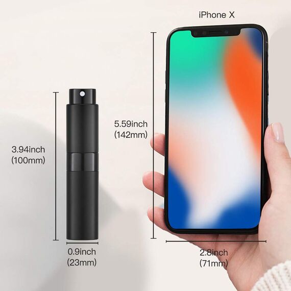 Toureal 8ML Parfum Zerstäuber Leer (3 Stück) Mini Spruehflasche, Parfüm Behälter, Parfümzerstäuber Nachfüllbar (Silber, Pink, Schwarz)