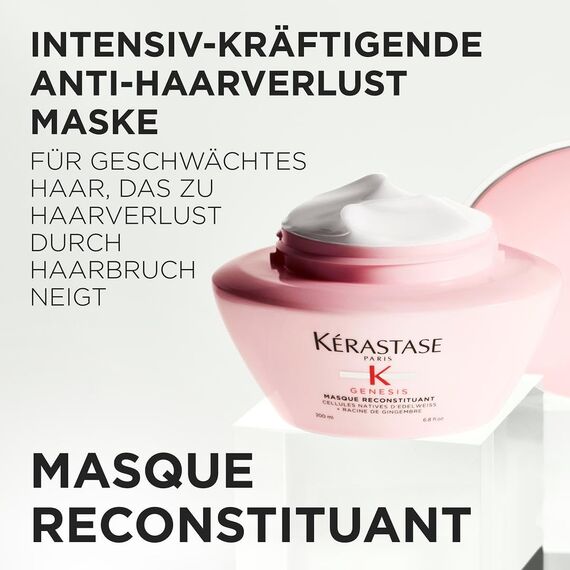 Kérastase Stärkende Haarmaske für brüchiges und strapaziertes Haar, Aufbauend und effektiv gegen Haarausfall, Masque Reconstituant, Genesis, 200 ml