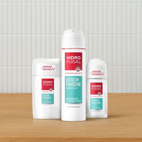 Hidrofugal Dusch-Frische Roll-on (50 ml), starker Anti-Transpirant Schutz mit angenehm frischem Duft, Deo für starken Schutz ohne Ethylalkohol