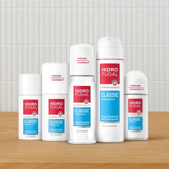 Hidrofugal Classic Roll-on (50 ml), starker Anti-Transpirant Schutz mit dezentem Duft, Deo für zuverlässigen Schutz ohne Ethylalkohol