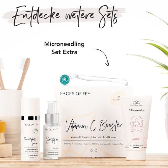 FACES OF FEY Dermaroller - 192 ECHTE NADELN- professionelles Microneedling für zuhause - Nadelroller, Straffung & Modellierung (Pigmentflecken Set)