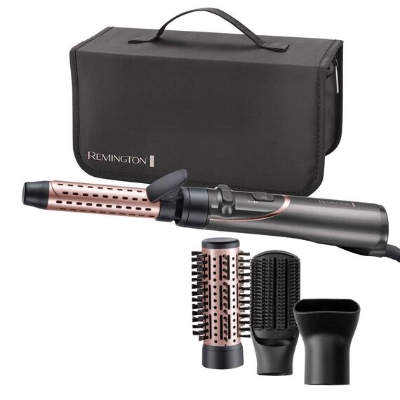 Remington Warmluftbürste rotierend (automatisch) Curl & Straight 3-in-1 Ionen Styler: Volumen, Locken & glatte Styles, 4 Aufsätze (Volumenstyler, Lockenstab, Stylingkonzentrator, Paddlebürste) AS8606