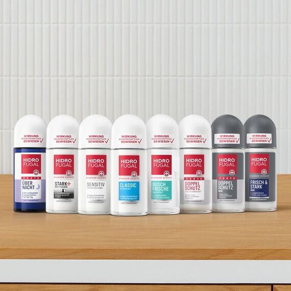 Hidrofugal Classic Roll-on (50 ml), starker Anti-Transpirant Schutz mit dezentem Duft, Deo für zuverlässigen Schutz ohne Ethylalkohol