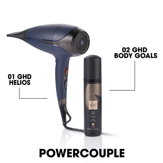 ghd Helios Haartrockner, professioneller Föhn für schnelles Styling und Fön Ergebnisse wie vom Friseur mit leistungsstarkem Motor Ionen Technologie für glänzende, glatte, Dunkelblau, Standard