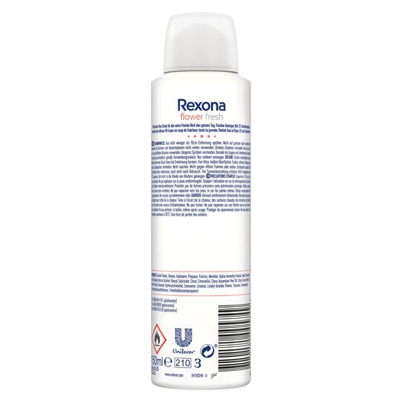 Rexona Deo Spray Flower Fresh Deo ohne Aluminium mit 48-Stunden-Schutz gegen Körpergeruch 150 ml 1 Stück