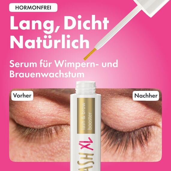 Toplash XL Wimpern- und Augenbrauen-Booster - Wachstumsserum mit Wimpern- und Augenbrauenverstärker - fördert gesunde, kräftige Wimpern - mit natürlichen Potanicals und Peptiden - 6 ml