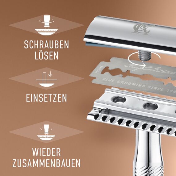 King C. Gillette Rasierhobel für Männer mit Sicherer Doppel-Schneidekante, Metallgriff und Anti-Reibungsbeschichtung für Präzision — Herren Nassrasierer mit 5 ORIGINAL Klingen