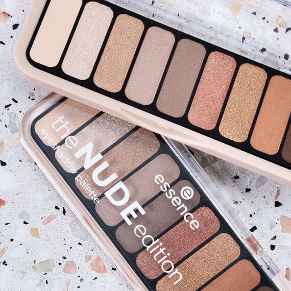 essence the NUDE edition eyeshadow palette, Lidschatten, Nr. 10, Nude, 9 Nude-Töne, langanhaltend, natürlich, vegan, ohne Mikroplastikpartikel, Nanopartikel frei, ohne Parfüm, 1er Pack (10g)